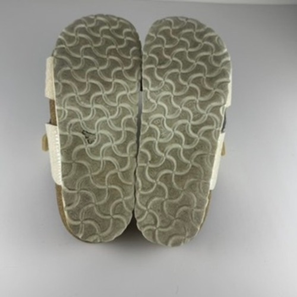 Birkenstock 36 Sydney Birko-Flor TwoStrap Sandals Snake Cream Leather Shine - Picture 11 of 12